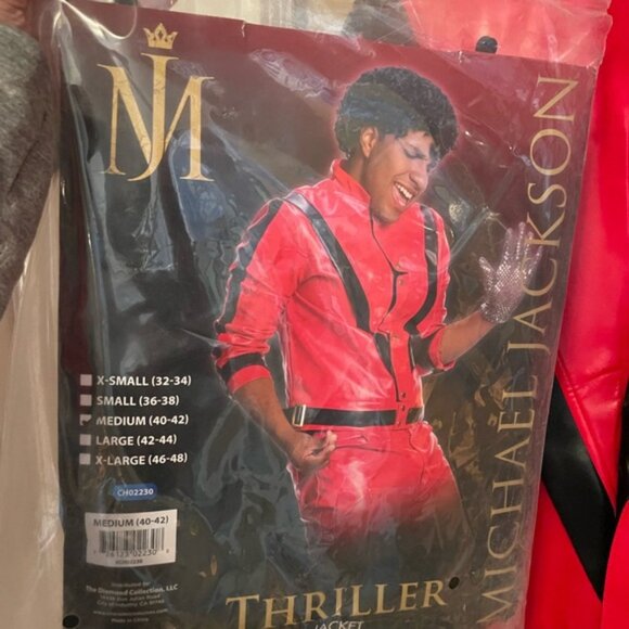 Michael Jackson MJ Charades THRILLER Jacket Red and Black Mens Medium - Picture 12 of 16